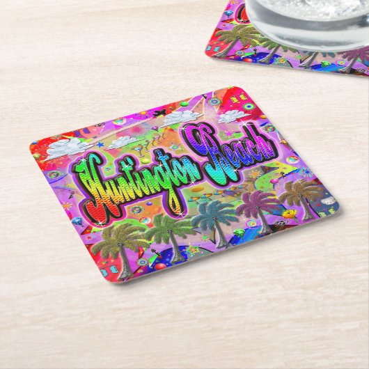 ハンティントンビーチ ビスタエクスプレスコースター スクエアペーパーコースター (アングル)