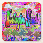 ハンティントンビーチ ビスタエクスプレスコースター スクエアペーパーコースター (正面)