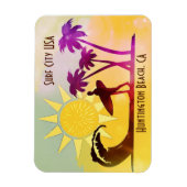 ハンティントンビーチCAサーフシティUSAポストカード マグネット (縦)