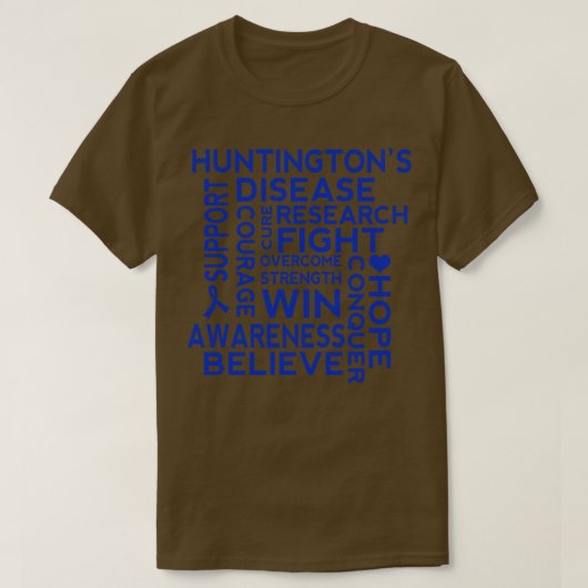 ハンティントン病の認知度向上 1 Tシャツ (デザイン正面)