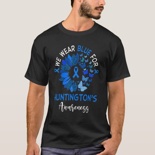 ハンティントン認識度ヒョウひまわり Tシャツ (正面)