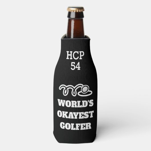 ハンディおもしろいキャップ数クール付きゴルフビールボトル ボトルクーラー (ボトル正面)