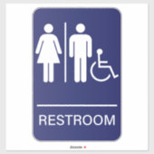 ハンディキャップが利用できるバスルームの標識 シール (シート)