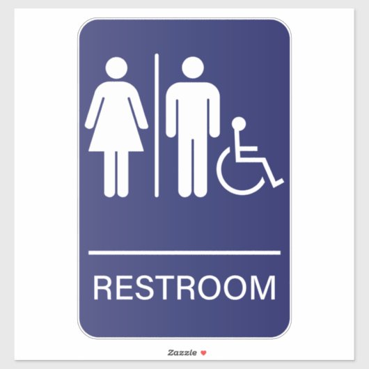 ハンディキャップが利用できるバスルームの標識 シール (シート)