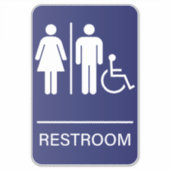 ハンディキャップが利用できるバスルームの標識 シール (正面)