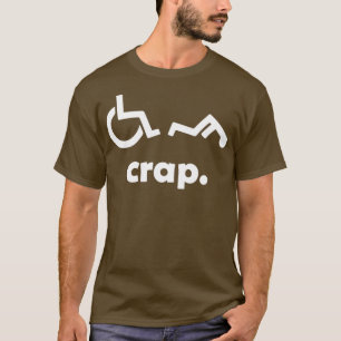 ハンディキャップ車いすおもしろいが無障害無効 Tシャツ