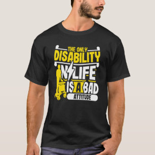 ハンディキャップ車いす障害体性対麻痺ユーモア Tシャツ