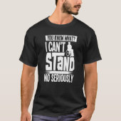 ハンディキャップ車いす障害体性対麻痺ユーモア Tシャツ (正面)