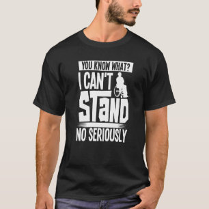 ハンディキャップ車いす障害体性対麻痺ユーモア Tシャツ