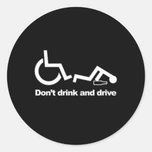 ハンディキャップ車いす飲み運転しない ラウンドシール