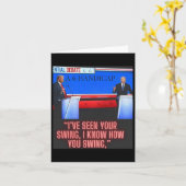 ハンディキャップ・ジョー・バイデン氏とドナルド・トランプの討論 カード (黄色い花)