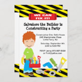 ハンディフィックスItボーイズ誕生日招待状 招待状 (正面/裏面)