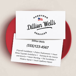 ハンディマンカーペンターアメリカ国旗 名刺