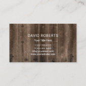 ハンディマンカーペンターハンマー素朴ロゴウッド 名刺 (裏面)