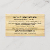 ハンディマンカーペンターベニヤ建築 名刺 (裏面)