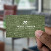 ハンディマンカーペンター建築グランジオリーブグリーン 名刺