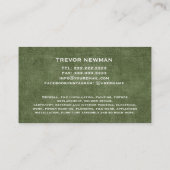 ハンディマンカーペンター建築グランジオリーブグリーン 名刺 (裏面)