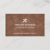 ハンディマンカーペンター建築グランジブラウン 名刺 (正面)