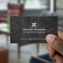 ハンディマンカーペンター建築グランジブラック 名刺