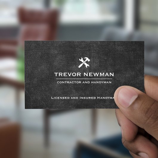 ハンディマンカーペンター建築グランジブラック 名刺