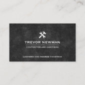 ハンディマンカーペンター建築グランジブラック 名刺 (正面)