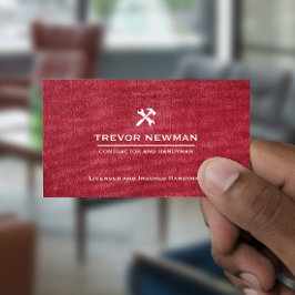 ハンディマンカーペンター建築グランジレッド 名刺