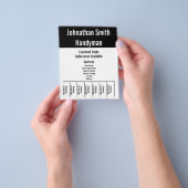 ハンディマンサービスブラック&ホワイト文字テンプレート チラシ (手)