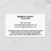 ハンディマンサービスホーム修理ツールキットレトロマスコット 名刺 (裏面)