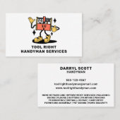 ハンディマンサービスホーム修理ツールキットレトロマスコット 名刺 (正面/裏面)