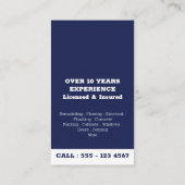 ハンディマンネイビーブループロフェッショナルカスタムモノグラム 名刺 (裏面)