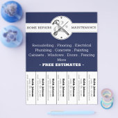 ハンディマンネイビーモダンプロフェッショナル建築 チラシ (シングル)