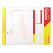 ハンディマンビジネス引用文パッド – ホームビジネス ノートパッド (正面)