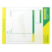 ハンディマンビジネス引用文パッド – ホームビジネス ノートパッド (正面)