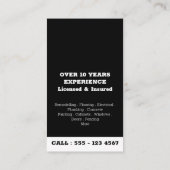 ハンディマンブラックプロフェッショナルカスタムモノグラムロゴ 名刺 (裏面)