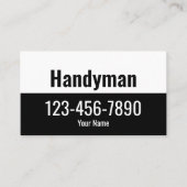 ハンディマンブラック&ホワイト文字テンプレート 名刺 (正面)
