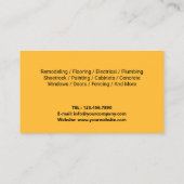 ハンディマンベアカーペンターハウス修理平野金ゴールド 名刺 (裏面)