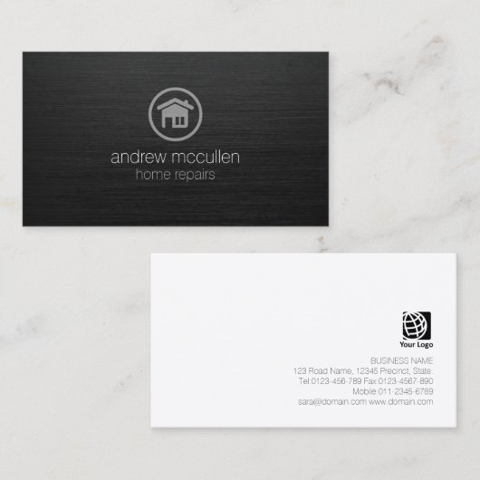 ハンディマンホームリペア建築ハウスアイコン 名刺 (正面/裏面)