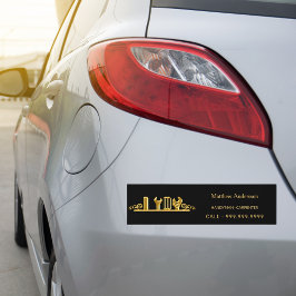 ハンディマン大工建築ブラック金ゴールド名 バンパーステッカー