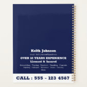 ハンディマン建築ネービーブルーカスタムアポイントメント プランナー手帳 (裏面)