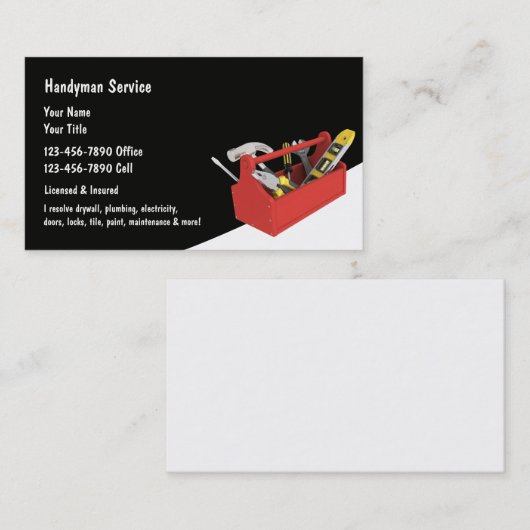 ハンディマン新ユニークしい名刺 名刺 (正面/裏面)