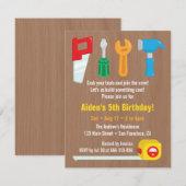 ハンディマン ツール ボーイズ 誕生日パーティー インビテーション (正面/裏面)