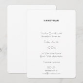 ハンディマン[レタープレススタイル] 招待状 (正面/裏面)