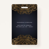 ハンディーマンが黒い金ゴールドを修理  バッジ (裏面)