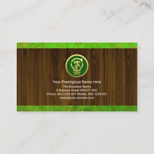 ハンディーマンサイネージオン木材フェンスグリーンガーデン 名刺 (裏面)