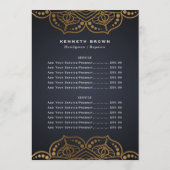 ハンディーマン・ブラック・金ゴールド価格表 メニュー (裏面)