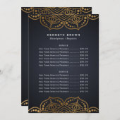 ハンディーマン・ブラック・金ゴールド価格表 メニュー (正面/裏面)