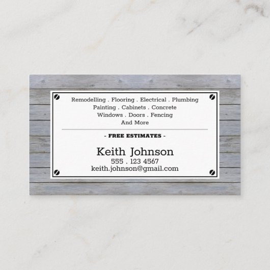 ハンディ素朴マングレーウッドヴィンテージ建築 名刺 (裏面)