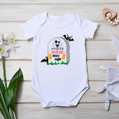 ハントおもしろいママ毎晩かわいいこうもり&ボトル ベビーボディスーツ