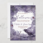 ハントリービューティフルパープルレイヴンハローウィンパーティ 招待状 (正面)