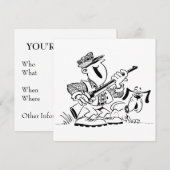 ハント犬の漫画 招待状 (正面/裏面)